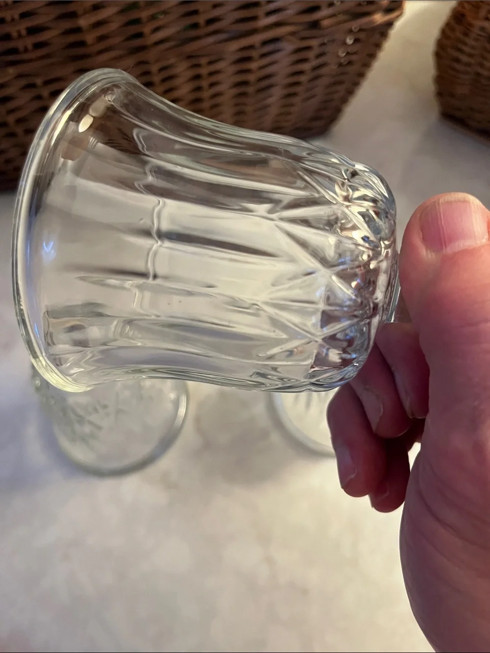 VTG peg votive cups Home Interiors pressed Glass